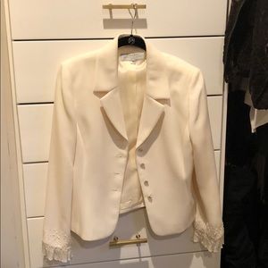 Creamy white Tahari petite dress suit